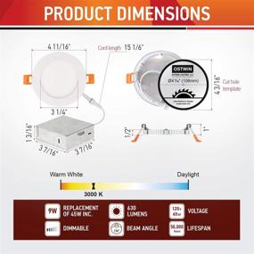 img 2 attached to 🔆 OSTWIN 4 Inch LED Recessed Lighting - IC Rated, Dimmable, Ultrathin Canless Downlight with Junction Box - 9W (75W Equivalent) 630 Lumens - 3000K Warm White - Energy Star Certified - ETL Listed (Pack of 12)