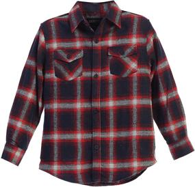 img 2 attached to Plaid Flannel Coral Gioberti Sleeve Boys' Clothing for Tops, Tees & Shirts - Enhanced SEO