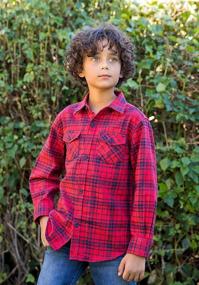 img 1 attached to Plaid Flannel Coral Gioberti Sleeve Boys' Clothing for Tops, Tees & Shirts - Enhanced SEO