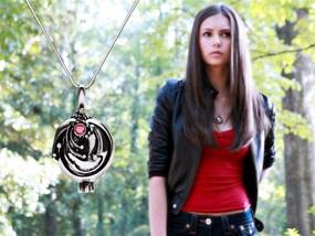 img 1 attached to 💍 Buufan 3PCS The Vampire Diaries Elena Vervain Verbena Opening Necklace with Daywalking Katherine Charm Pendant & Elena's Ring for Dedicated Fans