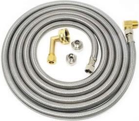 img 4 attached to 💧 Burst-Proof Stainless Steel Dishwasher Hose Kit with 3/8" Compression Connections by Kelaro - Reliable Water Supply Line