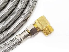 img 2 attached to 💧 Burst-Proof Stainless Steel Dishwasher Hose Kit with 3/8" Compression Connections by Kelaro - Reliable Water Supply Line