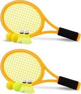 🎾 crefotu children's tennis racket set - 17 inch racquet with 1 tennis ball, 4 badminton shuttlecocks, and 3 soft balls for indoor/outdoor toddler sports логотип