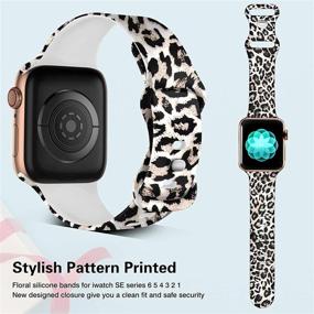 img 2 attached to 🌸 Стильные неутрализующие цветочные силиконовые ремешки для Apple Watch 40мм, 38мм, 44мм и 42мм - идеально подходят для женщин и девочек, совместимы с iWatch SE и сериями 6/5/4/3/2/1.