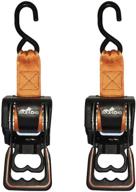 🔒 6-foot black retractable ratchet tie down with lock n load bk202 webbing, 2-pack logo