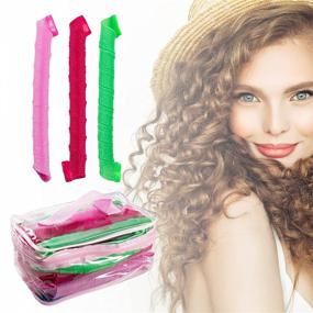 img 4 attached to 🌀 Spiral Curls Hair Curlers Kit: Styling Rollers Tools with Styling Hook, Liner Wig Cap for 21.6in/55cm Hair (21 PCS)