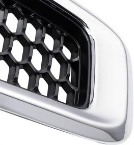 img 1 attached to 🚙 Enhance Your Jeep Cherokee: Black Mesh Honeycomb Chrome Ring Front Grille Inserts, Perfect OE Replacement for 2014-18 Jeep Cherokee