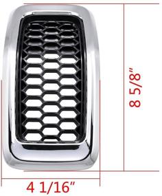 img 2 attached to 🚙 Enhance Your Jeep Cherokee: Black Mesh Honeycomb Chrome Ring Front Grille Inserts, Perfect OE Replacement for 2014-18 Jeep Cherokee