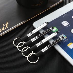 img 1 attached to 🖊️ Outus 4-Piece Mini Stylus Pen Set with Keyring Loop - 3-in-1 Accessory for Capacitive Touchscreens, Tablets, and Keychains - Bullet-Shaped Design