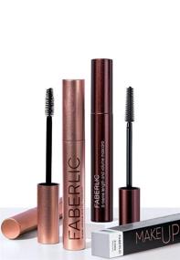 img 1 attached to 🌟 Faberlic 4D Glam Team Mascara: Italian Fiber Brush for Sensitive Eyes, Clump-free Volumizing, Long-lasting or Natural Look (Black)