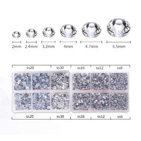 img 3 attached to 💎 Outuxed 5040pcs Clear Hotfix Rhinestones Assortment - 6 Mixed Sizes Crystal Flatback Rhinestones for Crafts with Round Glass Gems, Tweezers, and Picking Rhinestones Pen (2-6.5mm)