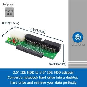 img 3 attached to 🖥️ GODSHARK Laptop IDE to Desktop PC Adapter, 2.5" 44 Pin HDD Hard Disk Drive or SSD to 3.5" PATA Port Converter Card - Enhanced SEO