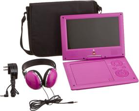 img 1 attached to 📀 Ematic Purple Portable DVD Player with JBL Audio, 9-inch Swivel Screen, Headphones, Travel Bag