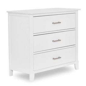 img 2 attached to 🚸 Mid-Century Modern White Kids Bedroom Dresser - Dream on Me Universal 3-Drawer Chest