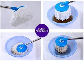 img 3 attached to 🧹 360° Spin Magic Mop Replacement Microfiber Heads - Hurricane Compatible (3 Pack)