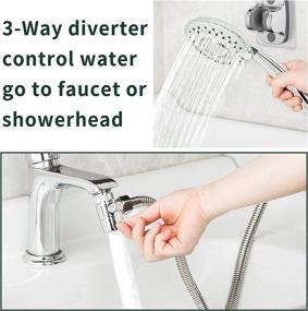 img 2 attached to 🚿 OptimizPro Sink Hose Shower Sprayer Attachment - Faucet Extension with 5 Adapters For Bathroom Bathtub, Kitchen Faucet, Utility Laundry Tub | Compatible with Delta, Moen, Kohler, American Standard | Convertible to Garden Hose Thread Spout