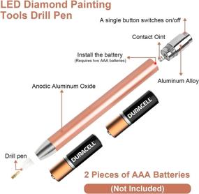 img 2 attached to 💎 Abodhu LED Diamond Painting Pen with Light - 5D Light Up Diamond Art Pen for Arts, Crafts, Nails, DIY - Diamond Painting Accessories with LED Lights for Enhanced Diamond Painting Experience