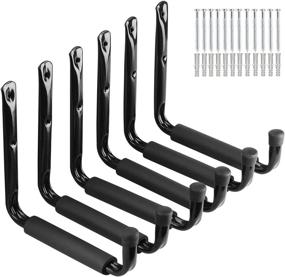 img 4 attached to 🔧 Black Jumbo Arm Garage Storage Hooks - Heavy-Duty 9.5 Inches Utility Rack for Tools, Bikes, Jeep Door - Wall Mounted Hanger Organizer with Protector (6 Pack)