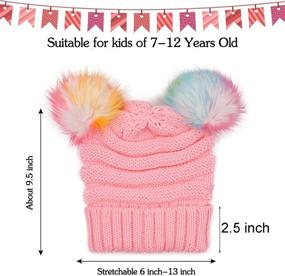 img 3 attached to 🌈 Colorful Girls' Winter Knitted Beanie - ACTLATI Accessories for Cold Weather