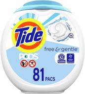 🌿 tide pods free & gentle liquid laundry detergent pacs, 81 count: sensitive skin solutions at your doorstep logo