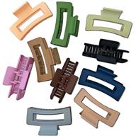 matte texture hair clips claws 10 pack: strong nonslip grip for thick hair - fashionable & durable accessories, suitable for all hair types - elegant comfort & strong hold in 10 colors logo
