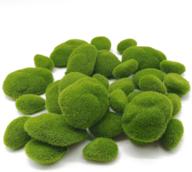 🌿 30 pcs tihood artificial moss rocks decorative, green moss balls, moss stones, green moss covered stones, fake moss decor for floral arrangements, fairy gardens, and crafting logo