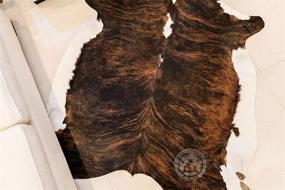 img 2 attached to 🐄 Large Brindle Dark Tricolor Cowhide Rug - Approximately 6ft x 6-7ft (180cm x 180-210cm) - from Luxury COWHIDES