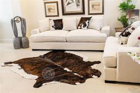 img 3 attached to 🐄 Large Brindle Dark Tricolor Cowhide Rug - Approximately 6ft x 6-7ft (180cm x 180-210cm) - from Luxury COWHIDES