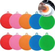🧽 bsudilok 10 pack silicone sponge kitchen dish sponges - non-slip double sided scrubber & insulation pad logo