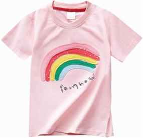 img 4 attached to Vibrant Rainbow T-Shirt for Little Girls - Perfect for Summer Fun!