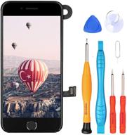 📱 ayake iphone 7 screen replacement kit - full assembly retina lcd touch display digitizer with home button, front facing camera, earpiece speaker, proximity sensor, & tools - compatible with a1660, a1778, a1779 (black) logo
