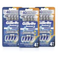 💆 12-count gillette sensor3 comfort disposable razors for men with water-activated comfortgel technology - enhancing ultimate comfort logo