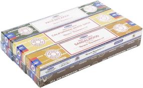 img 1 attached to 🌸 Exquisite Set of 6 Satya Incense Sticks: Nag Champa, Super Hit, Path Breaker, Soul Searcher, Sandalwood, Californian White Sage - 15 Grams Each