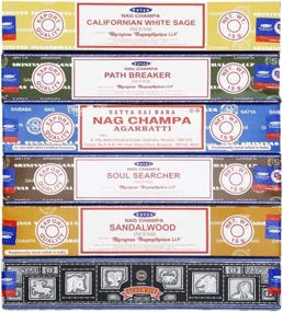 img 3 attached to 🌸 Exquisite Set of 6 Satya Incense Sticks: Nag Champa, Super Hit, Path Breaker, Soul Searcher, Sandalwood, Californian White Sage - 15 Grams Each