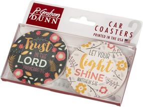 img 2 attached to 🌸 Enhance Your Car's Aesthetic with Trust in The Lord Let Your Light Shine Floral Absorbent Ceramic Car Coasters - Pack of 2