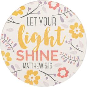 img 1 attached to 🌸 Enhance Your Car's Aesthetic with Trust in The Lord Let Your Light Shine Floral Absorbent Ceramic Car Coasters - Pack of 2