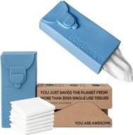 🌿 lasttissue - eco friendly and sustainable reusable organic tissue pack: facial tissues, tissue box with facial wipes, cotton handkerchiefs for men and women (blue) logo