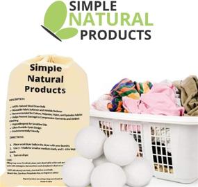 img 2 attached to 6 XL Pack of Simple Natural Products Wool Dryer Balls - Reusable Wrinkle and Static Guard - Unscented Fabric Softener and Dryer Sheets Replacement for Sensitive Skin