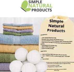 img 1 attached to 6 XL Pack of Simple Natural Products Wool Dryer Balls - Reusable Wrinkle and Static Guard - Unscented Fabric Softener and Dryer Sheets Replacement for Sensitive Skin