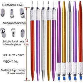 img 2 attached to 🖋️ 20-Piece Light Manual Microblading Pens for Permanent Makeup - Durable Aluminum Pen with Lock-Pin Tech - Tattoo Eyebrow Pens for Professional Microblading Supplies