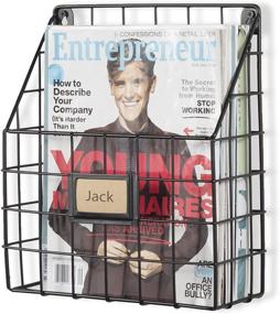 img 4 attached to 📚 Wall35 Rivista File Holder: Stylish Chicken Wire Mail and Magazine Organizer for Home Office Desk, Durable Metal in Black