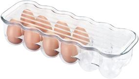 img 4 attached to 🥚 mDesign Clear Stackable Egg Tray Holder with Lid - Convenient Refrigerator Organizer for 12 Eggs - Space-Saving Storage Container with Handle