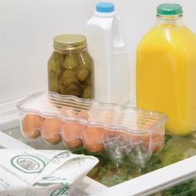 img 3 attached to 🥚 mDesign Clear Stackable Egg Tray Holder with Lid - Convenient Refrigerator Organizer for 12 Eggs - Space-Saving Storage Container with Handle