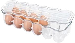 img 2 attached to 🥚 mDesign Clear Stackable Egg Tray Holder with Lid - Convenient Refrigerator Organizer for 12 Eggs - Space-Saving Storage Container with Handle