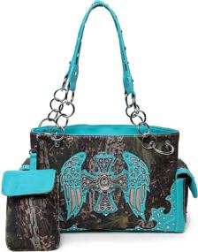 img 3 attached to Camouflage Western Studded Concealed Shoulder Women's Handbags & Wallets for Shoulder Bags