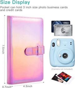 img 3 attached to 📷 Portable Pink Mini Album with 96 Pockets, Compatible with Fujifilm Instax Mini 7s 8 8+ 9 25 26 50s 70 90 Film, Polaroid PIC-300 Z2300 Film Instant Camera – Ideal Wallet Photo Album by Goodsnetic