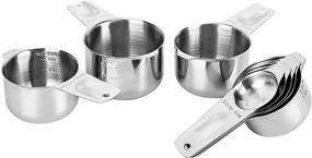 img 1 attached to 🥄 8 Piece Set of Stainless Steel Measuring Cups: Includes 1/16 cup, 1/8 cup, 1/4 cup, 1/3 cup, 1/2 cup, 2/3 cup, 3/4 cup, and 1 cup