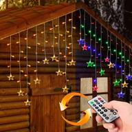 kemooie 150 rgb led icicle lights with star: color changing outdoor christmas decorations, 8 twinkle modes & 30 drops hanging fairy lights for wedding party logo