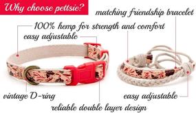 img 2 attached to 🐾 Pettsie Matching Dog Collar and Owner Friendship Bracelet, Adjustable Size for Small and Medium Dogs, Safe, Durable, Eco Friendly Hemp with Fancy Pattern, Comfortable and Strong