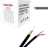 📷 500 футовый черный комплексный коаксиальный кабель для видеонаблюдения five star cable rg59 с силовым кабелем - 20awg rg59 + 18/2 18awg силовой кабель логотип